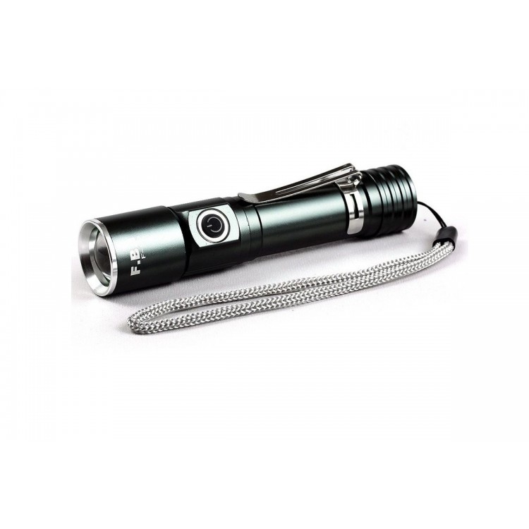 F.B.I F-90 Aluminum-Coated Magnetic Rechargeable Flashlight F.B.I F-90 Aluminum-Coated Magnetic Rechargeable Flashlight
