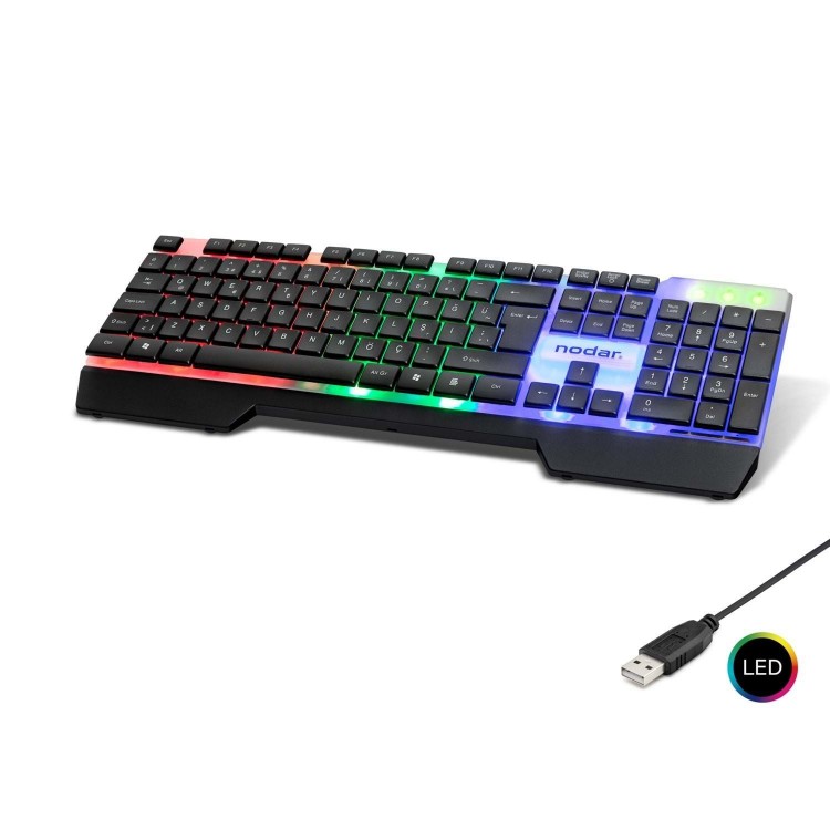 Kablolu Oyuncu Klavye Slım Led Q Siyah ND868