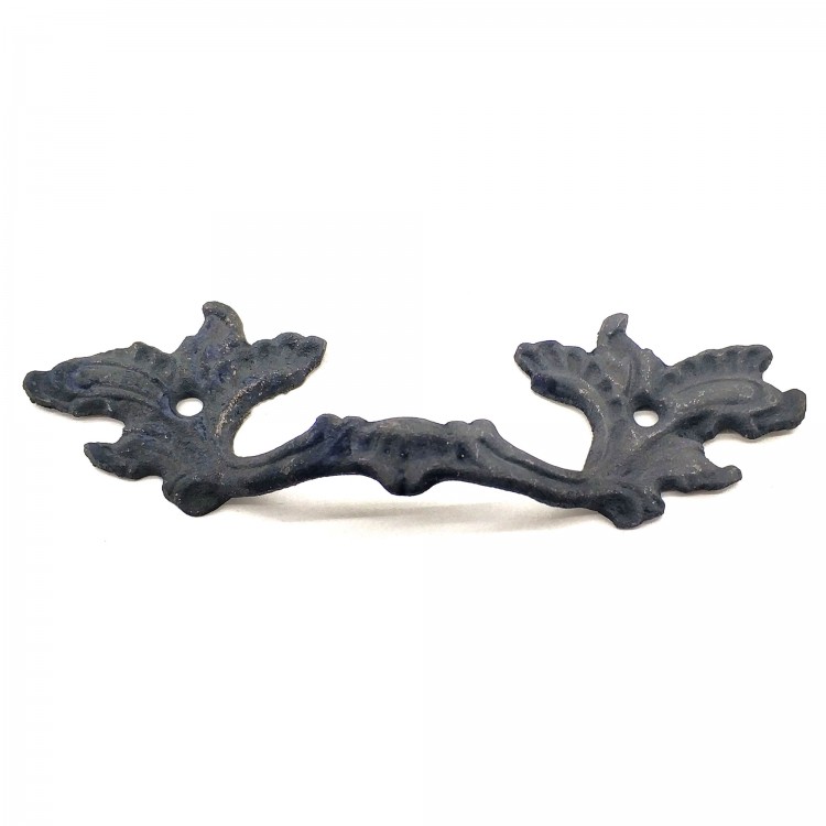 Antika Tarz Dekoratif Pirinç Çiçek Kapı Kulbu - 30x110 mm, Oksit Antika Tarz Dekoratif Pirinç Çiçek Kapı Kulbu - 30x110 mm, Oksit