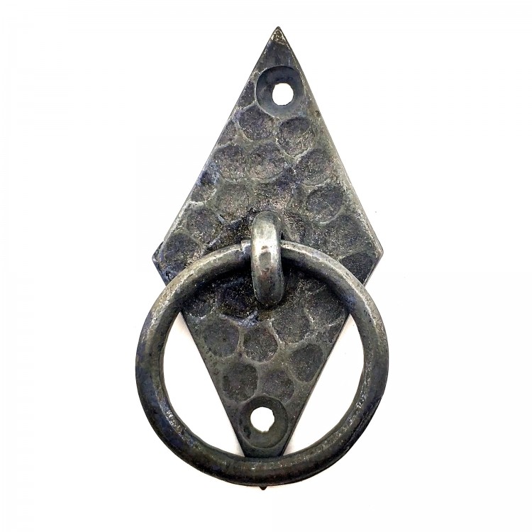 Antika Tarz Dekoratif Pirinç Dik Baklava Halka , Mobilya Kulbu - 82x41 mm, Oksit