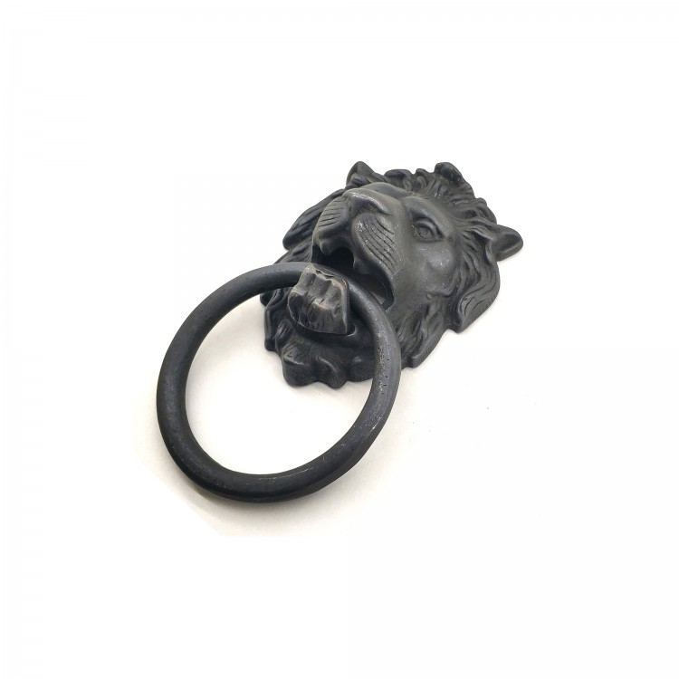 Antika Tarz Dekoratif Pirinç Aslan Kapı Tokmağı, Taktak - 102x130 mm, Oksit Antika Tarz Dekoratif Pirinç Aslan Kapı Tokmağı, Taktak - 102x130 mm, Oksit