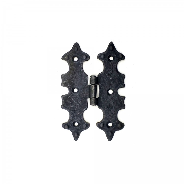 Antika Tarz Dekoratif Pirinç Lale Menteşe - 104x77 mm, Oksit