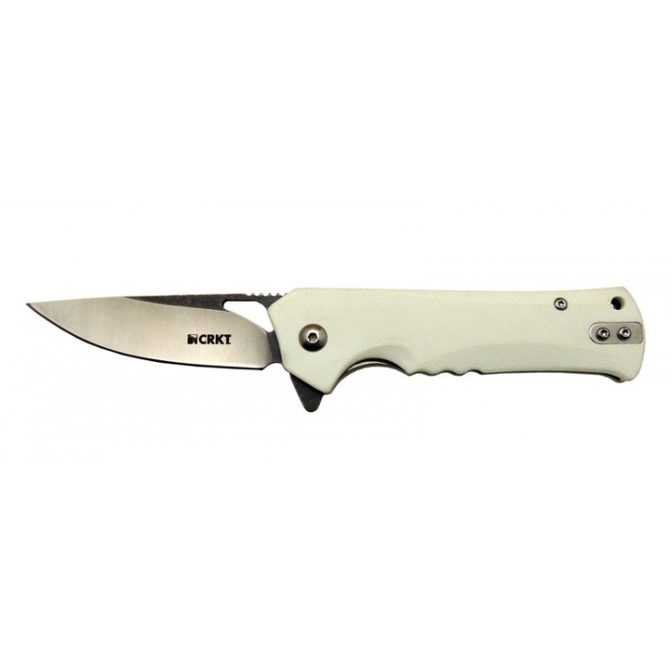 Crkt Muskie 202 AWY Beyaz Kamp / Outdoor Çakı 18cm - Yarı Otomatik, Kutulu