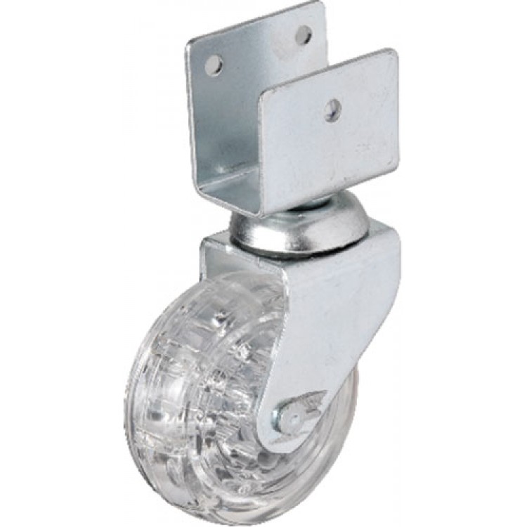 Hts 328 - 50x20 mm Şeffaf Makaralı Kısa U Tablalı Teker 4 Adet