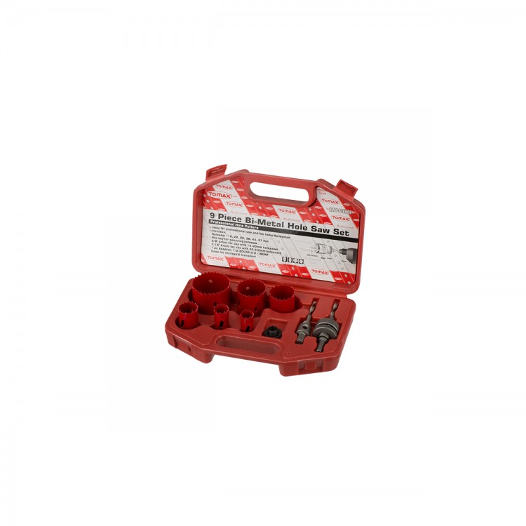 Bi-Metal Panç Takımı - 9`lu set (19-57 mm), Ahşap İçin, Çantalı