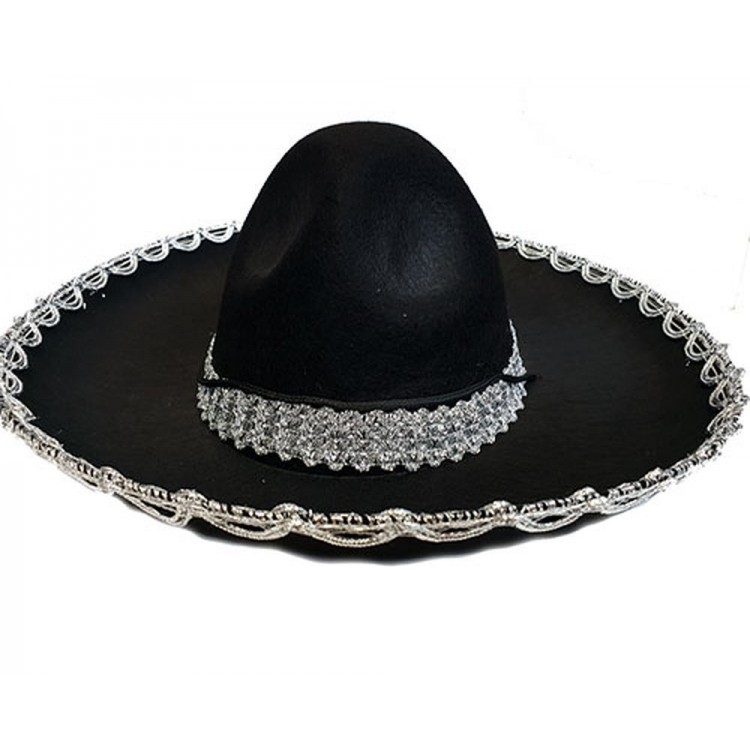 Silver-Striped Mexican Mariachi Latin Hat 55 cm Children
