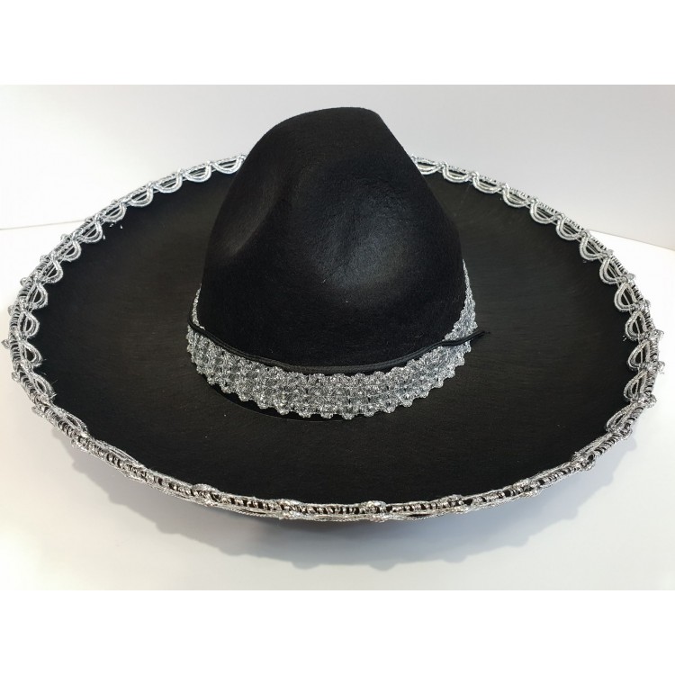 Silver-Striped Mexican Mariachi Latin Hat 55 cm Children