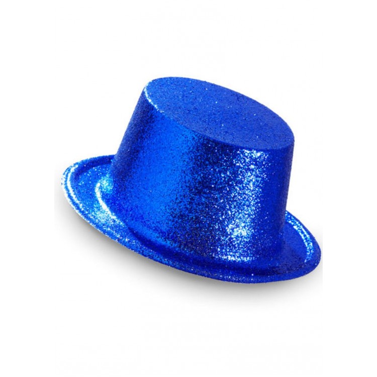 Koyu Mavi Renk Uzun Plastik Simli Parti Şapkası