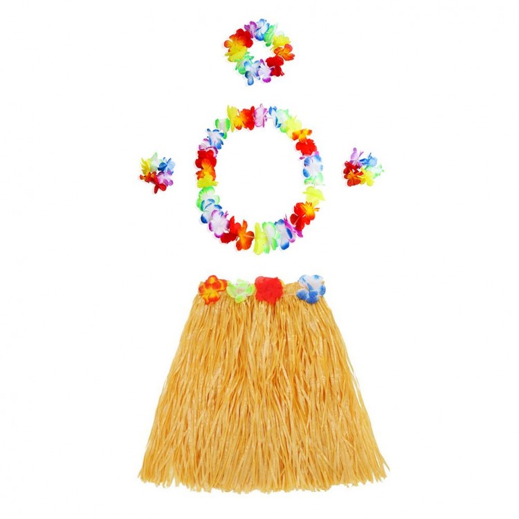 Adult and Child Friendly Luau Aloha Hawaii Orange Skirt and Colorful Necklace Crown 2 Bracelet Set Adult and Child Friendly Luau Aloha Hawaii Orange Skirt and Colorful Necklace Crown 2 Bracelet Set