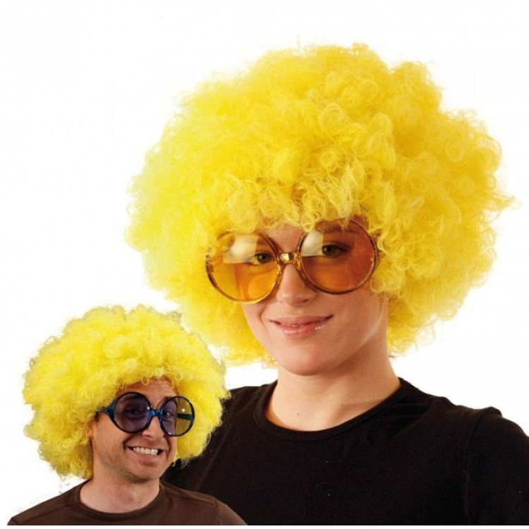 Yellow Curly Afro Bonus Wig