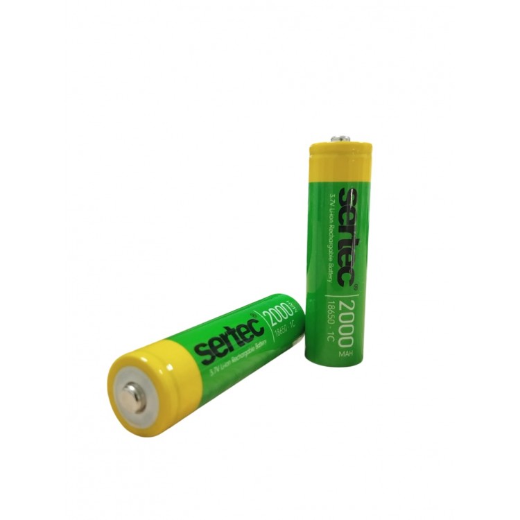 18650 3.7V 2000 Mah 1C Li-ion Şarjlı Pil Başlı