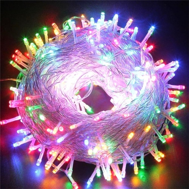 10 M 60 LED RGB 2-Level Transparent Cable Battery-Operated MZ-323