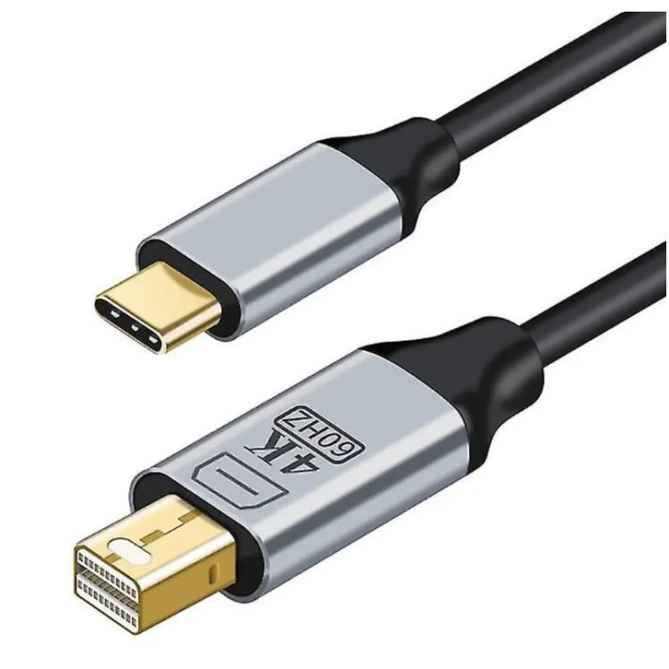 ZR126 Siyah Type-C Mini Dp Çevirici Kablo 1,8 M