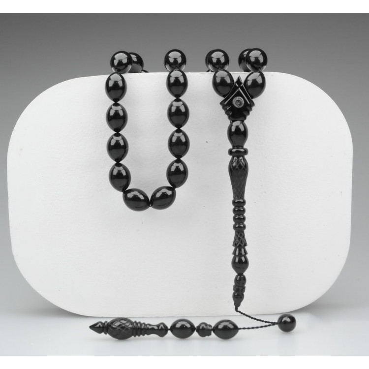 Oltu Stone Special Series Imame Diamond Carved Prayer Beads