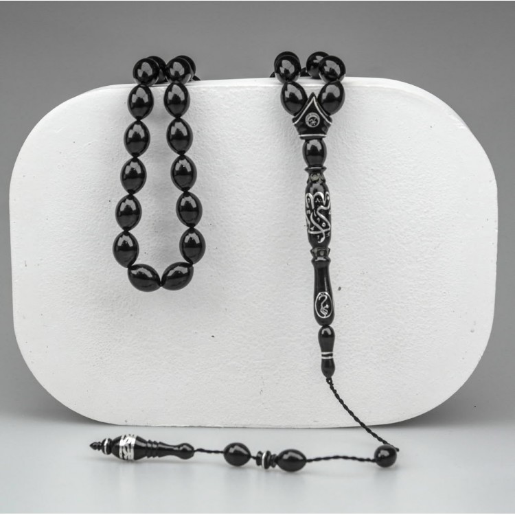 Oltu Taşı  Özel Seri Hat İşçilikli İmame Tespih