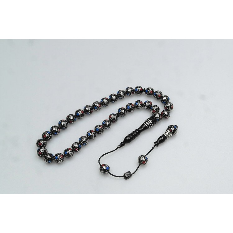 Oltu Stone Two-Color Watermelon Drop Beaded Prayer Beads