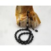 Oltu Stone Square Diamond Patterned Imame Silver Engraved Plain Prayer Beads