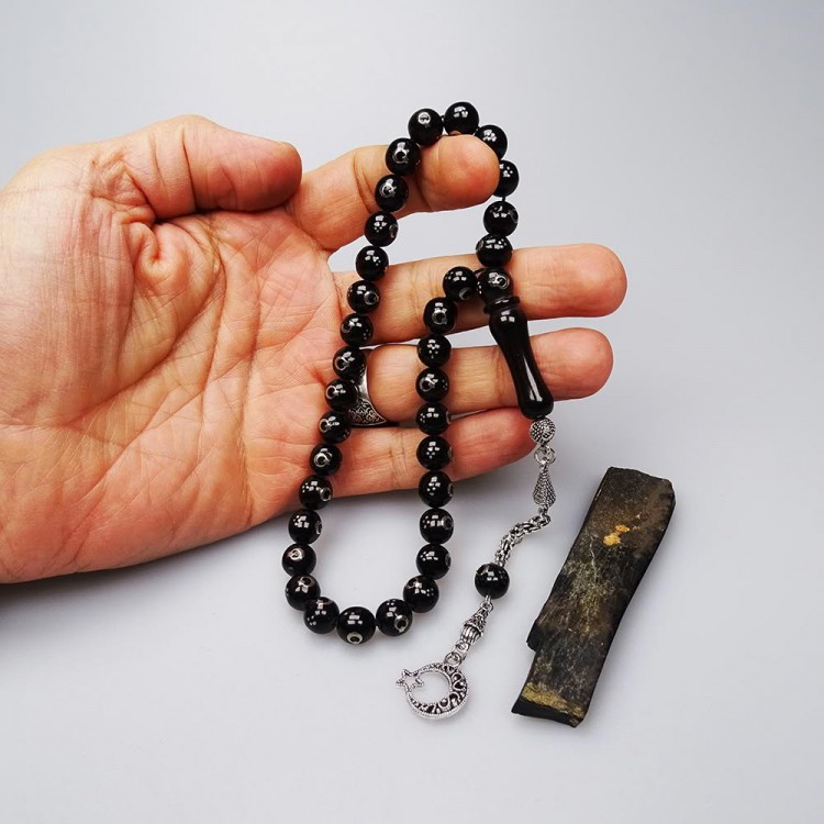 Crescent and Star Embroidered Rosary