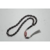 Oltu Stone Capsule Cut Fountain Red Processed Prayer Beads