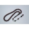 Oltu Stone and Galalith Double Fountain Engraved Rosary