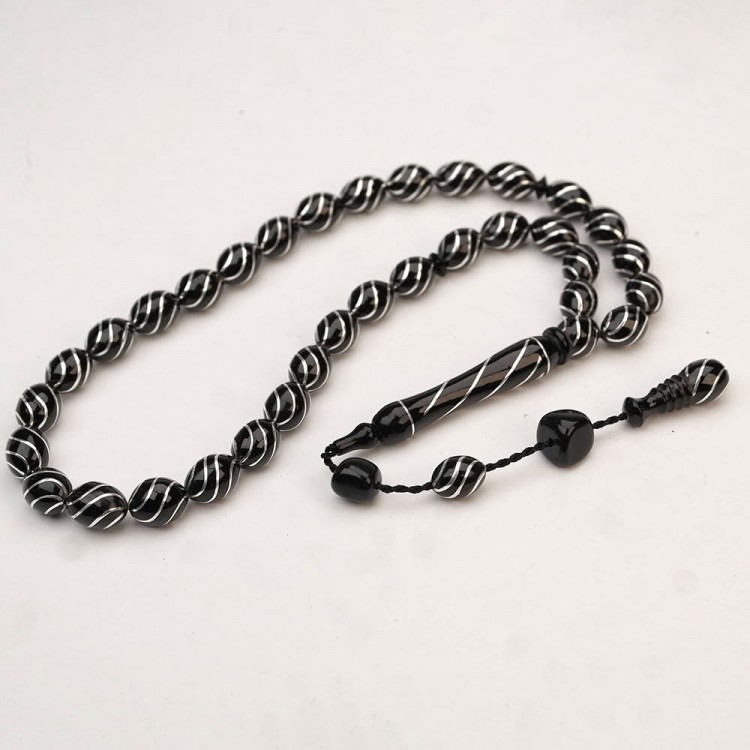 Oltu Stone Nightingale Embroidered Rosary