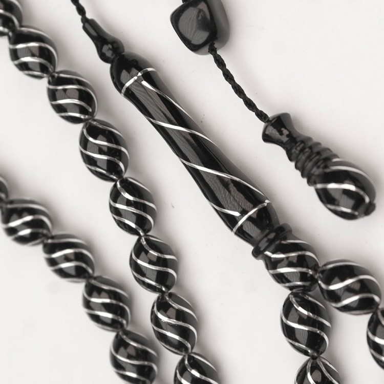 Oltu Stone Nightingale Embroidered Rosary