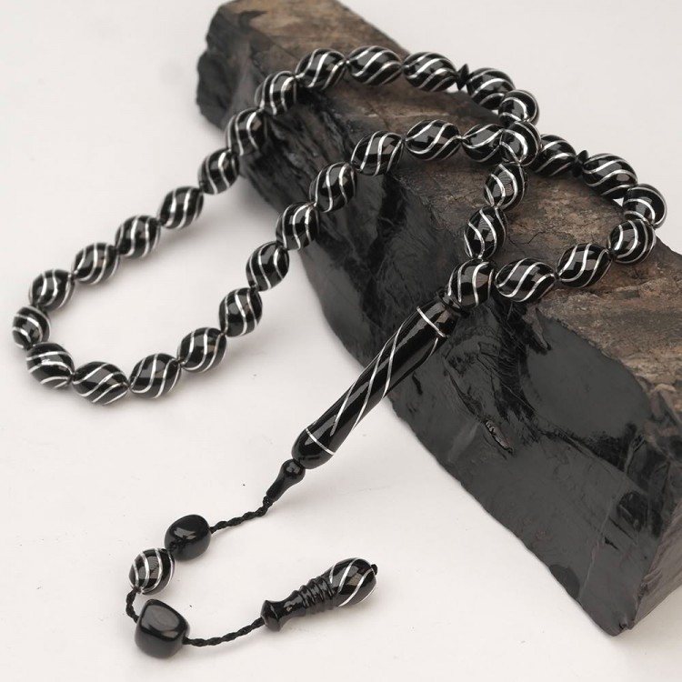 Oltu Stone Nightingale Embroidered Rosary