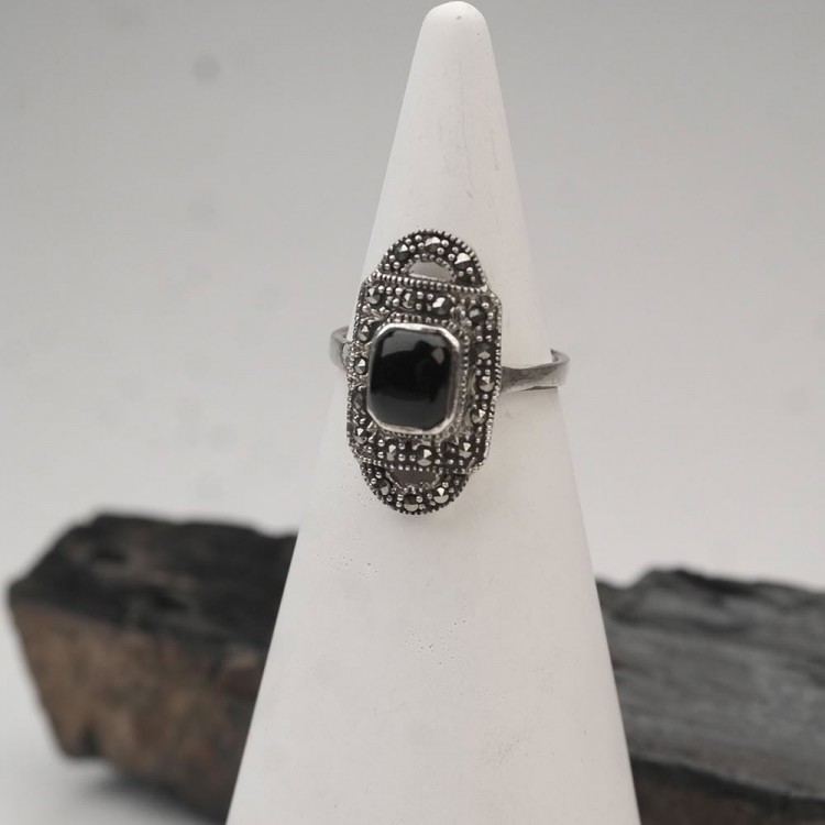 Lock Model Oltu Stone Women's Ring Lock Model Oltu Stone Women's Ring