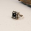 Oltu Stone Eyebrow Square Model Women's Ring Oltu Stone Eyebrow Square Model Women's Ring