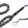 Oltu Stone and Capsule Cut Spiral Wrapped Beaded Rosary