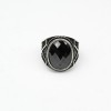 Facet Cut Opsidian Stone Model Men's Ring