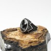 Facet Cut Opsidian Stone Model Men's Ring