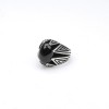 Triangle Spear Patterned Oltu Stone Men's Ring