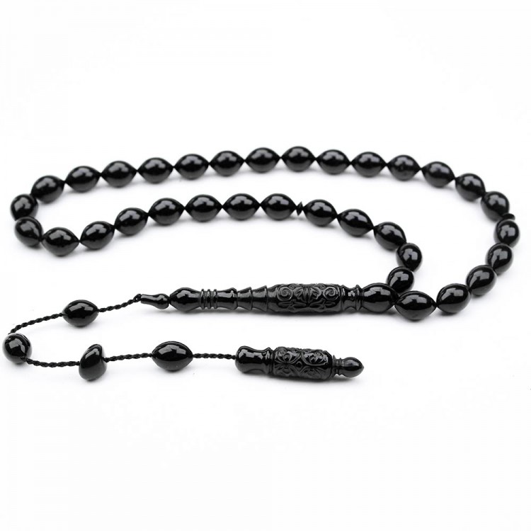 Oltu Taşı Beyzi Kesim  İmame  Nakkaş Oyma Tespih