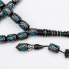 Oltu Stone Capsule Cut Scorpion Model Enameled Prayer Beads Oltu Stone Capsule Cut Scorpion Model Enameled Prayer Beads