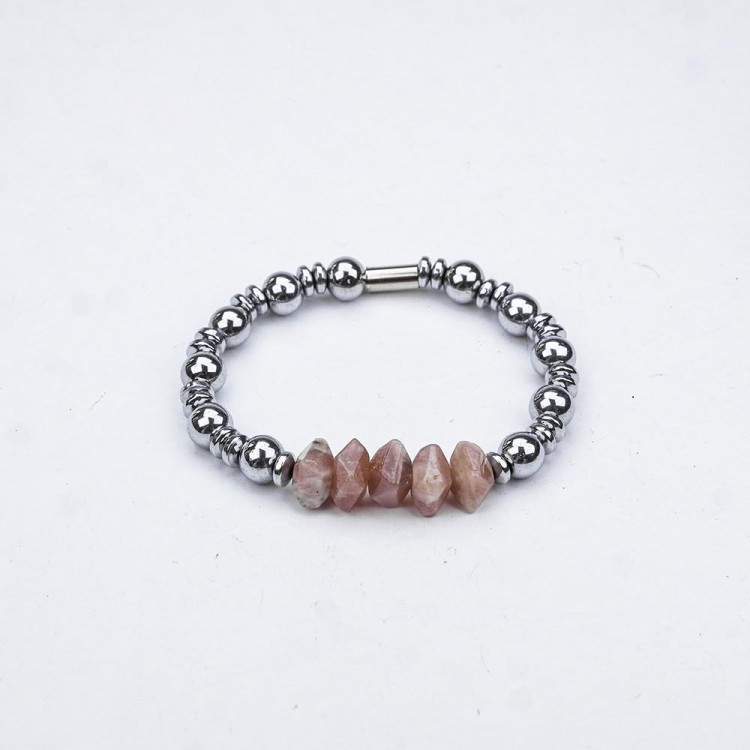 HEMATİT  TAŞI MİSİNA LASTİKLİ BİLEKLİK