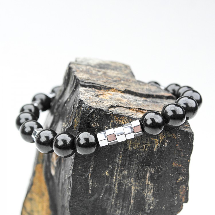 Oltu Taşı Hematit Lastikli Bileklik