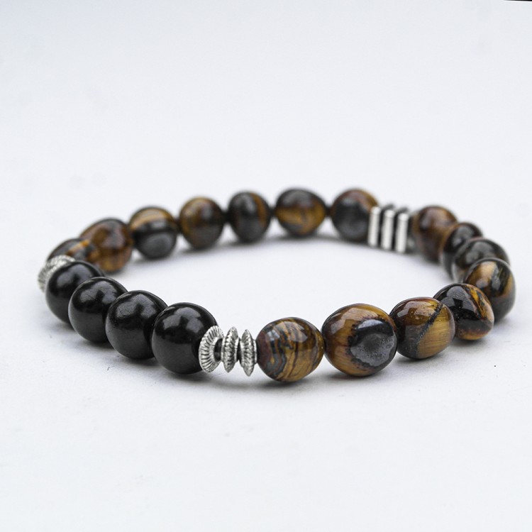 OLTU  VE KAPLAN GÖZÜ TAŞI MİSİNA LASTİKLİ BİLEKLİK