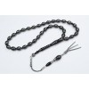 Oltu Stone Beaded Beaded Beaded Rosary with Point Fountain and Nightingale Embroider