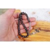Jet Stone Sphere Model Triple Fountain Nightingale Red Embroidered Bureaucrat Size Prayer Beads
