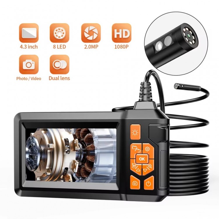 10 Mt Ekranlı 3 Kameralı Endoskop Yılan Kamera Hafıza Girişli Sert Kablo Işıklı 8 MM 10 Mt Ekranlı 3 Kameralı Endoskop Yılan Kamera Hafıza Girişli Sert Kablo Işıklı 8 MM