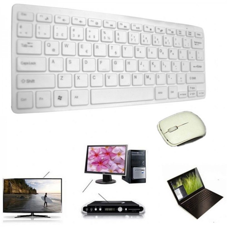 Wireless Q ING Keyboard Mouse Set 2.4Ghz WHITE