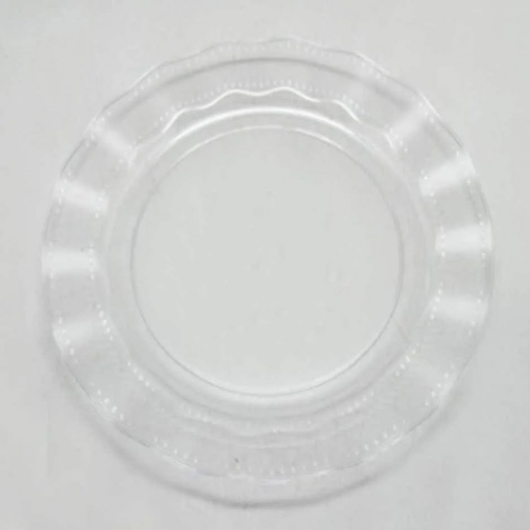 Şeffaf Lüks Plastik Mika Yuvarlak Tabak 22 Cm 6 Adet