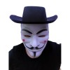 Black Perforated Child Vendetta Hat and Vendetta Mask