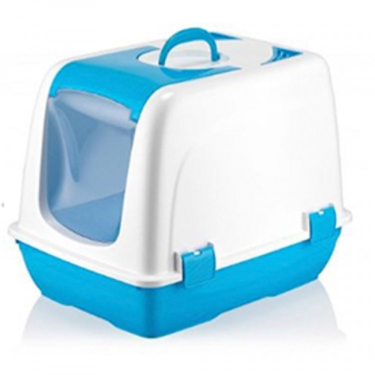 Mikopet Small Closed Cat Toilet Blue