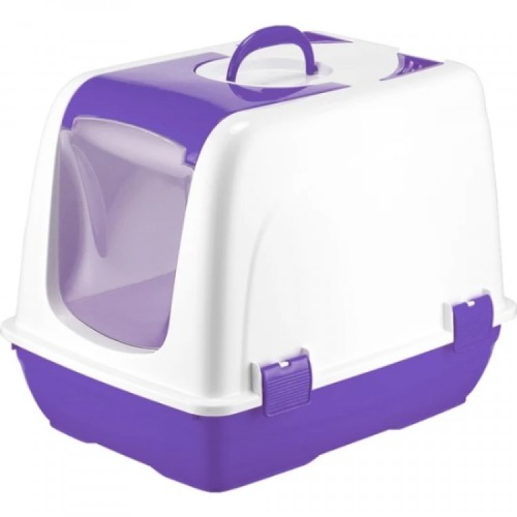 Mikopet Small Closed Cat Toilet Purple