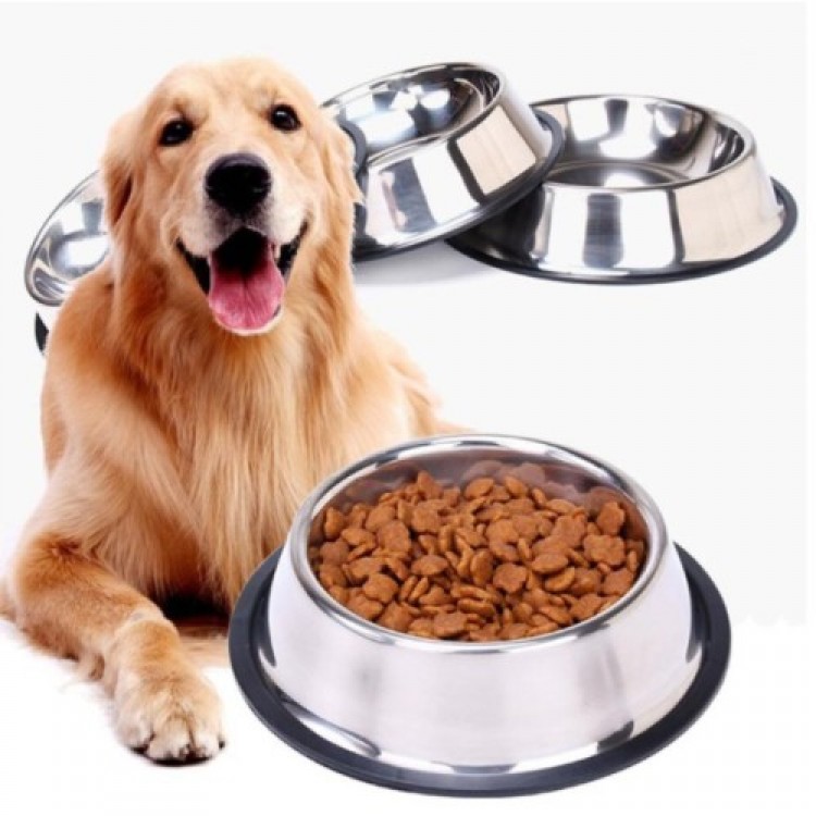 Stainless Steel Metal Food Bowl 22 cm.