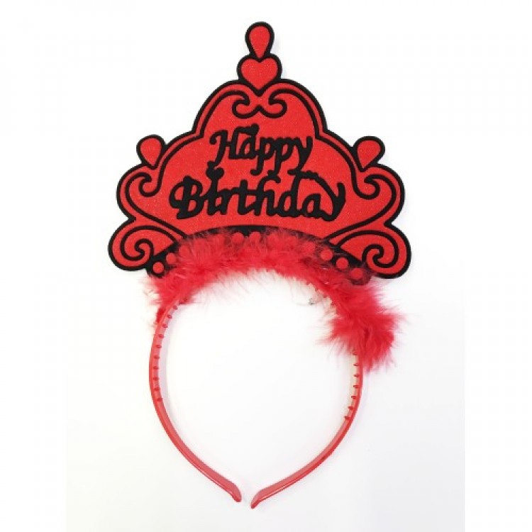 Happy Birthday Yazılı Neon Renk Taç 12 Adet