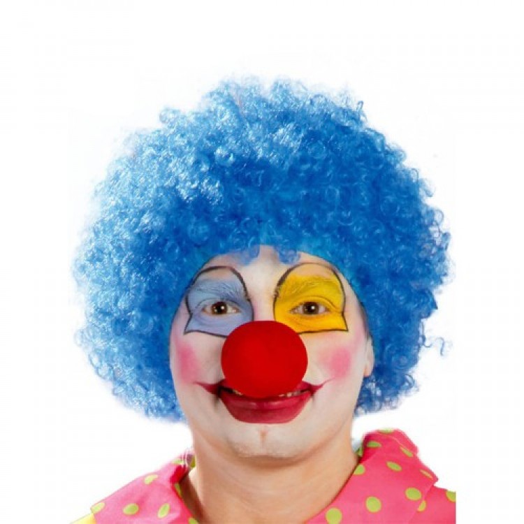 Blue Curly Afro Clown Set