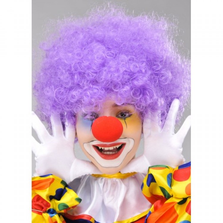 Purple Curly Bonus Wig and Red Nose Set